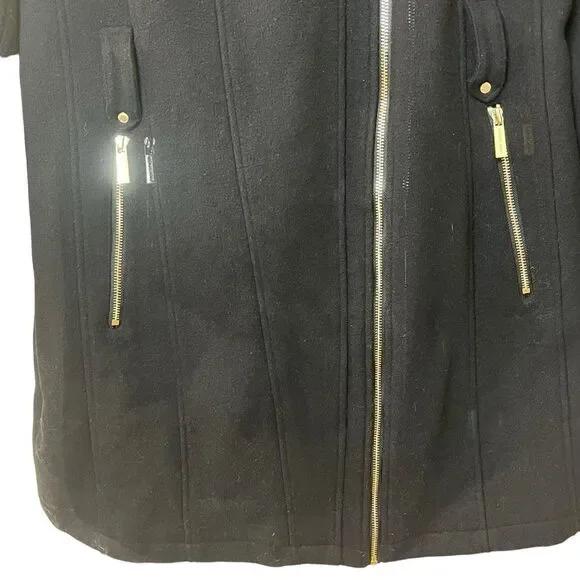 MICHAEL Michael Kors Asymmetrical Coat Sz L - Picture 9 of 12